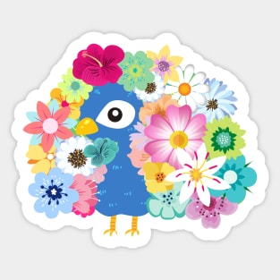 Flowers Peacock Sticker